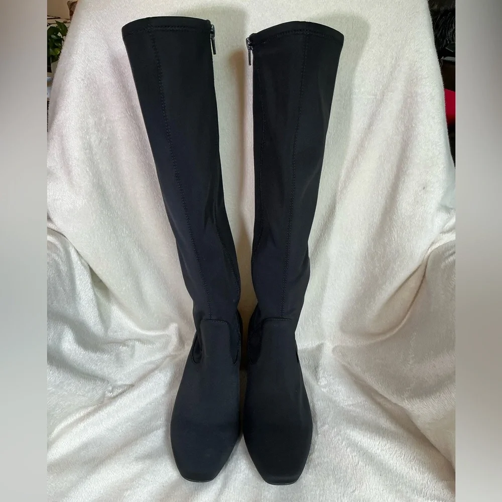 NEW Alex Marie Zip Up Knee High Fabric Black Boots NWT women’s size 6.5